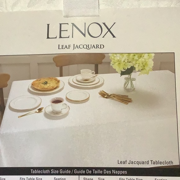 Lenox Leaf Jacquard Tablecloth. - Picture 5 of 9